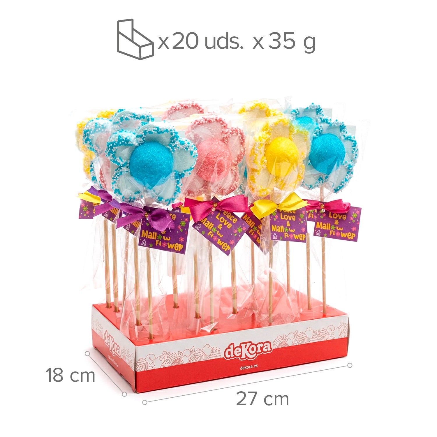 PIRULETA MALLOW FLORES COLORES 35GR