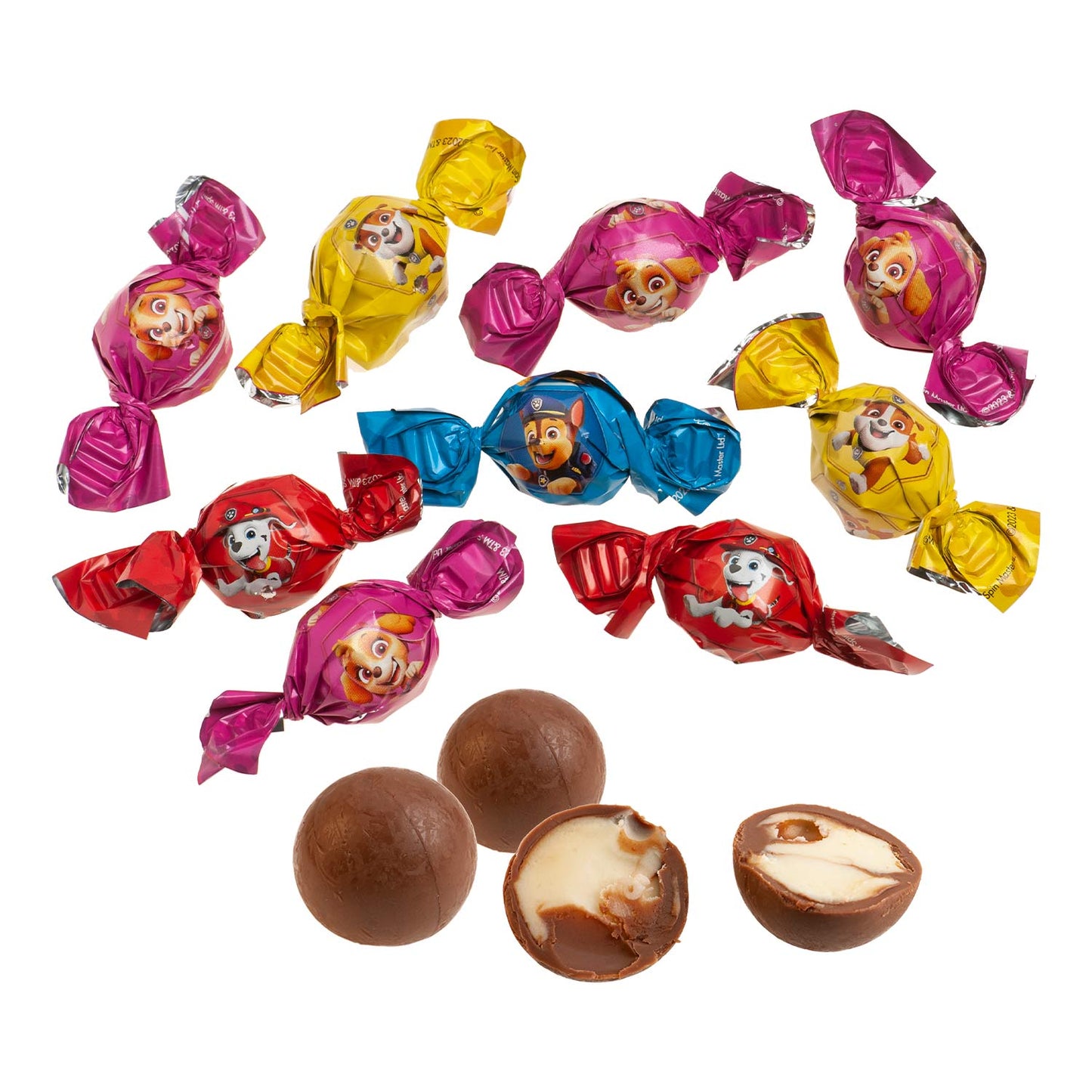 BOLSA BOMBONES CHOCOLATE RELLENOS PAW PATROL 100 GR