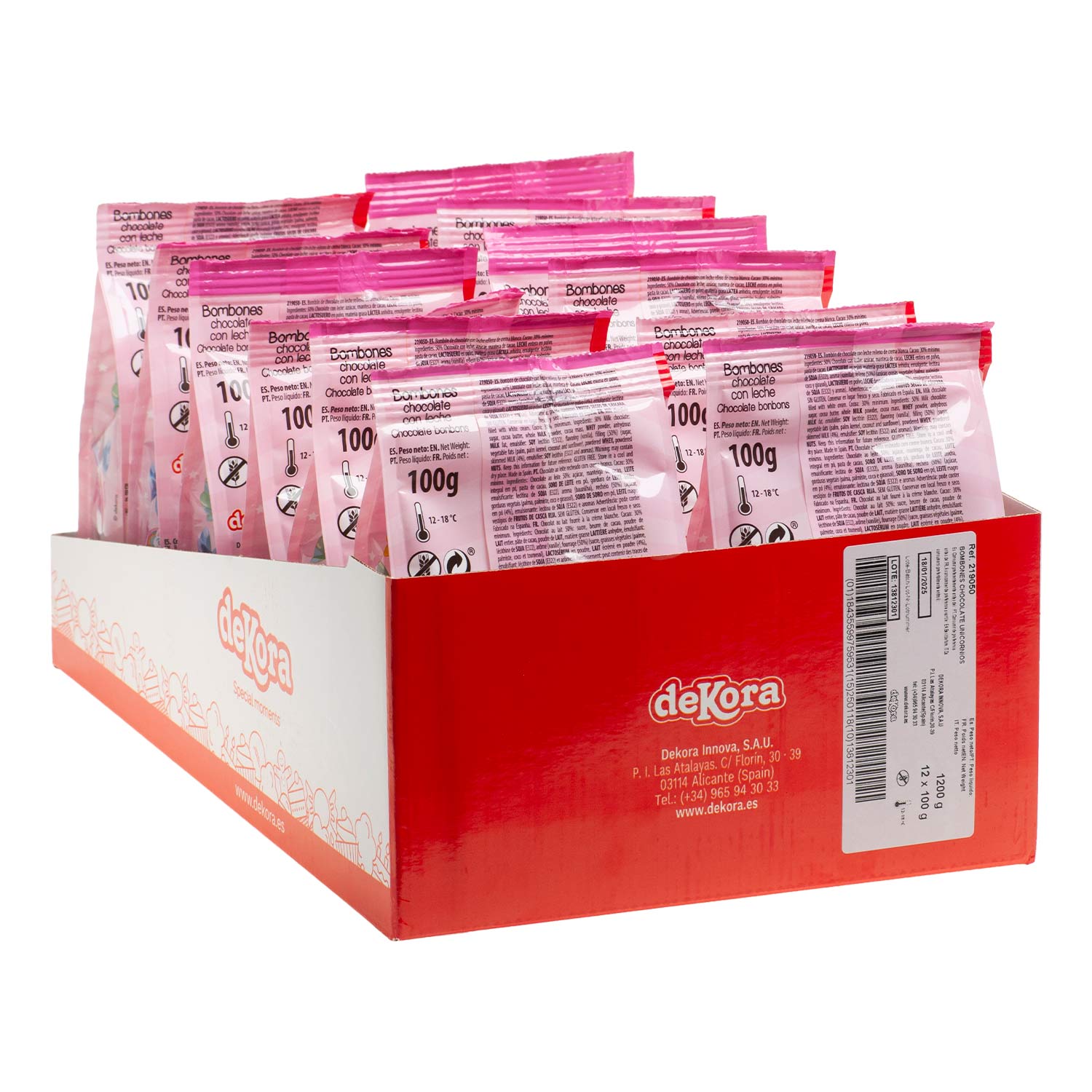 BOLSA BOMBONES CHOCOLATE RELLENOS UNICORNIO TESIA 100 GR