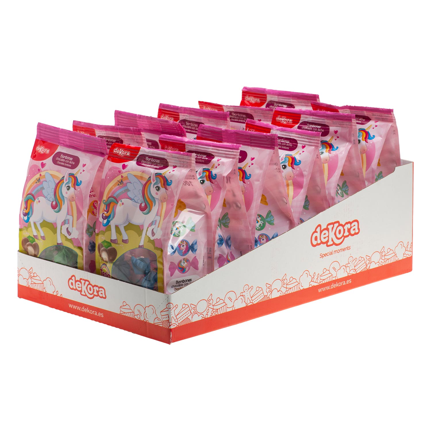 BOLSA BOMBONES CHOCOLATE RELLENOS UNICORNIO TESIA 100 GR