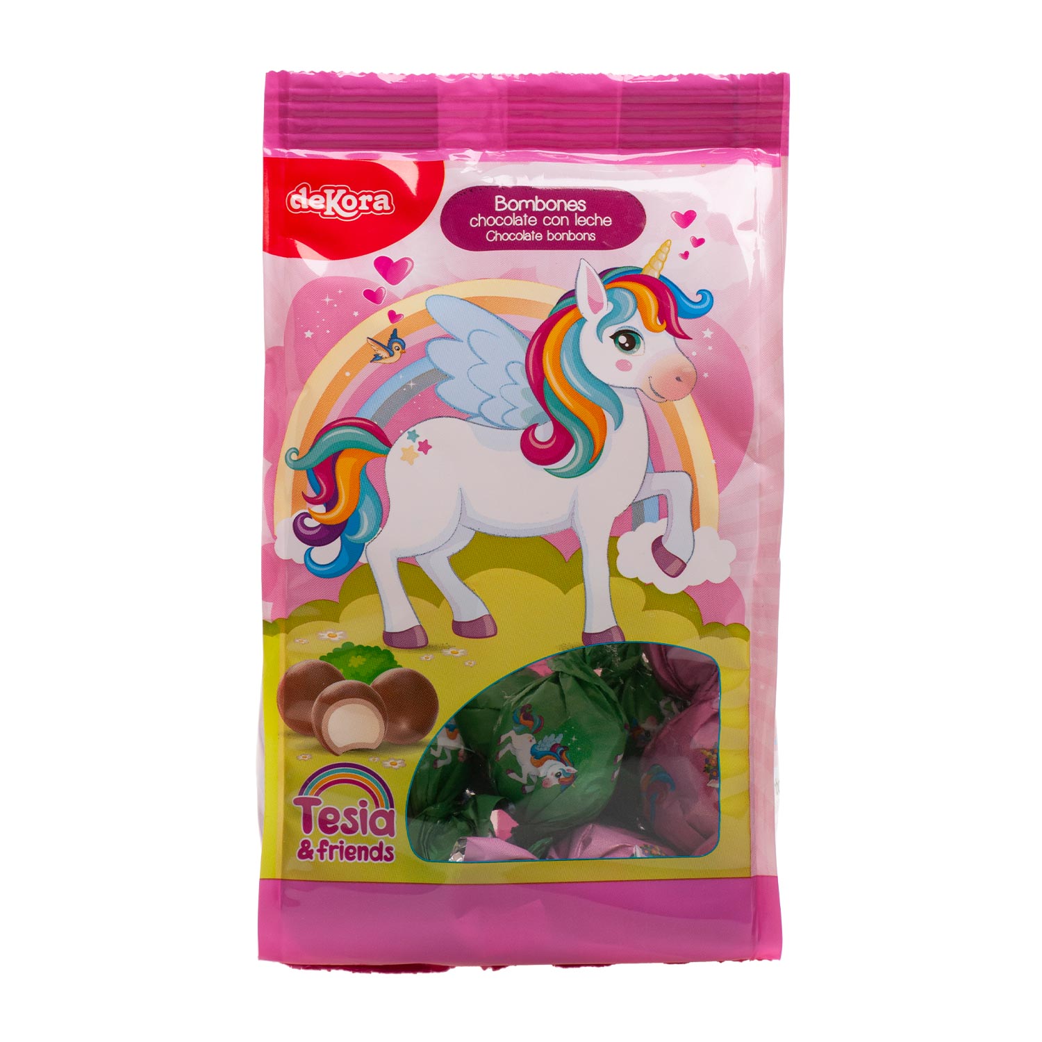 BOLSA BOMBONES CHOCOLATE RELLENOS UNICORNIO TESIA 100 GR