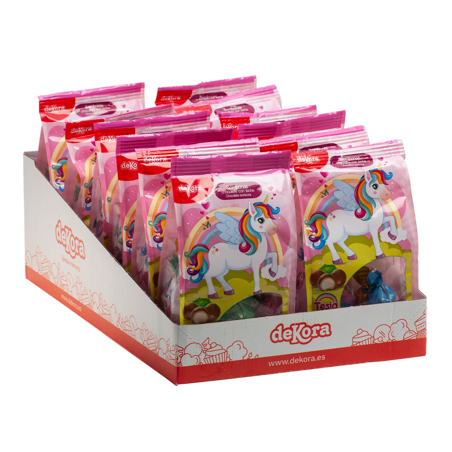 BOLSA BOMBONES CHOCOLATE RELLENOS UNICORNIO TESIA 100 GR