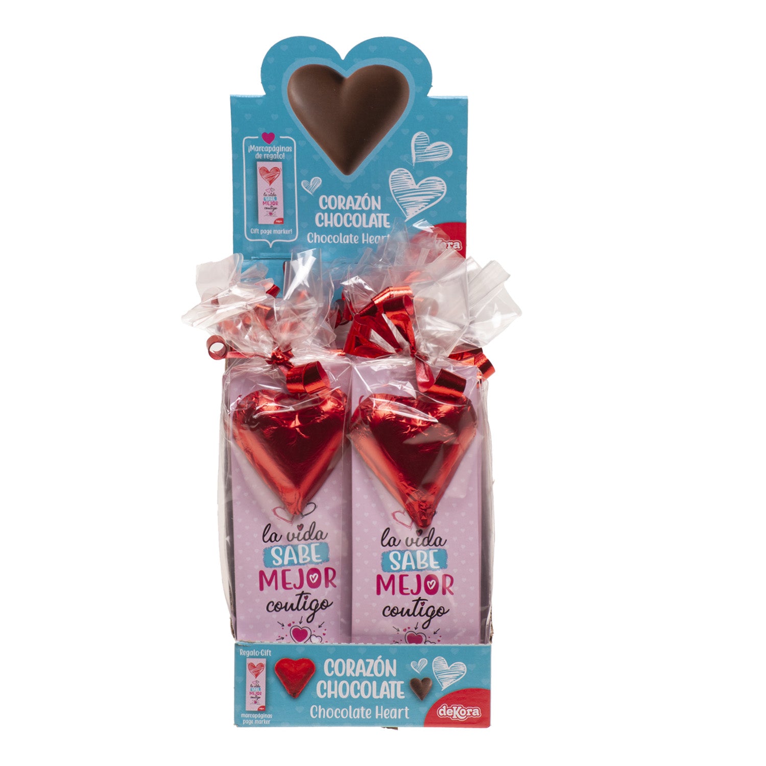 COEUR EN CHOCOLAT AVEC MARQUEUR DE PAGE 25GR