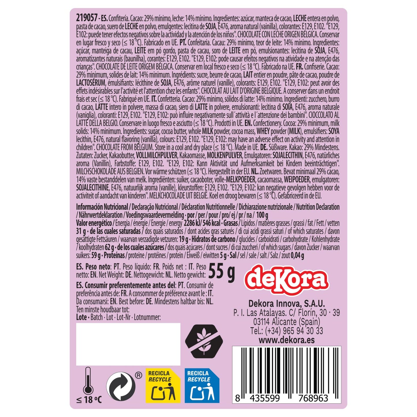 CIOCCOLATO ASSORTITO CONIGLIETTO E POLLO 55 GR