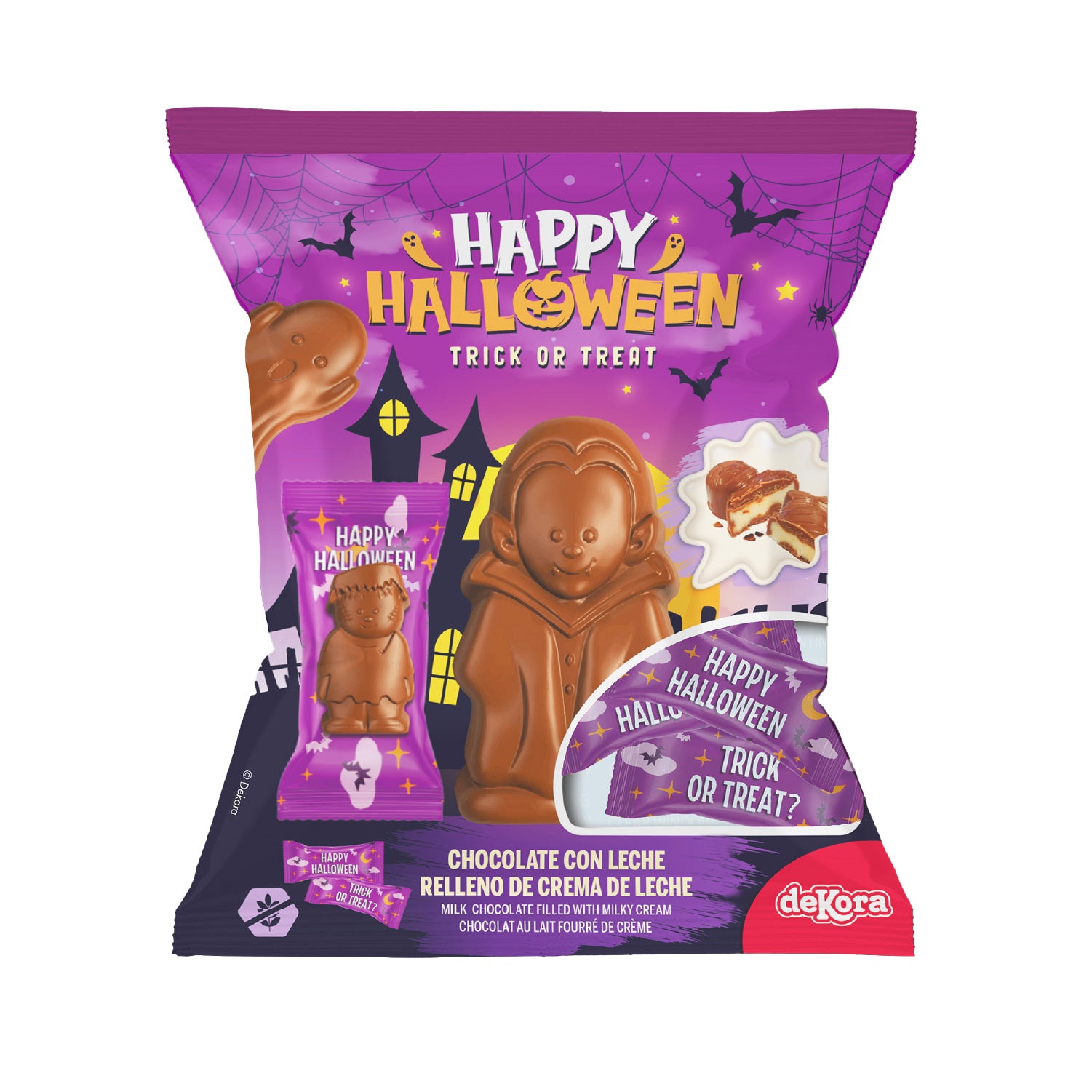 CHOCOLATES RELLENOS DE CREMA DE LECHE HAPPY HALLOWEEN 80GR