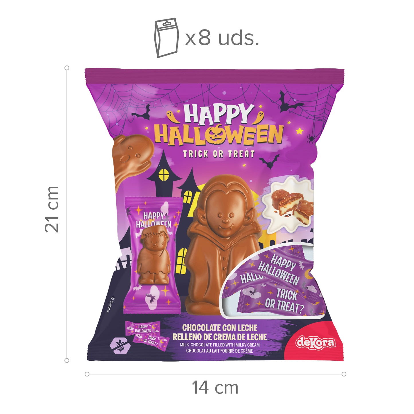CHOCOLATES RELLENOS DE CREMA DE LECHE HAPPY HALLOWEEN 80GR