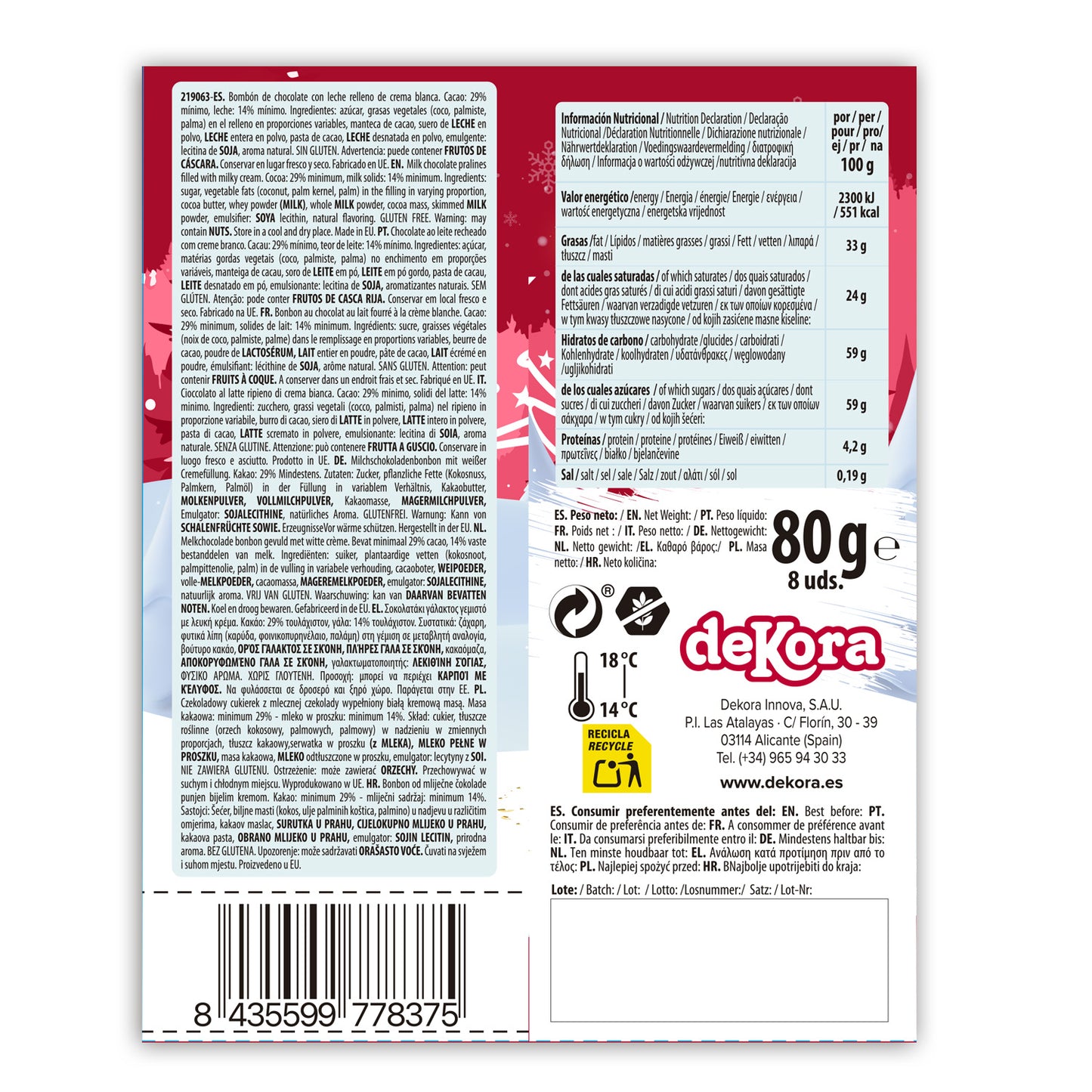 CIOCCOLATINI HAPPY BABBO NATALE 80 GR