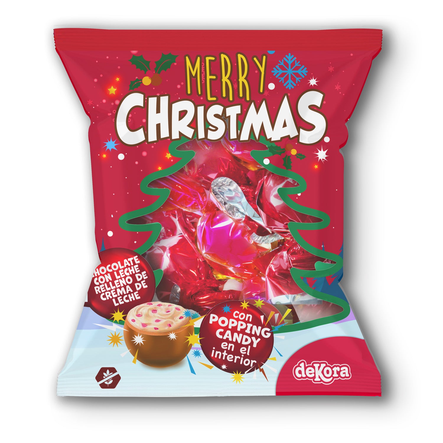 BOMBONES NAVIDEÑOS CON POPPING CANDY 90GR