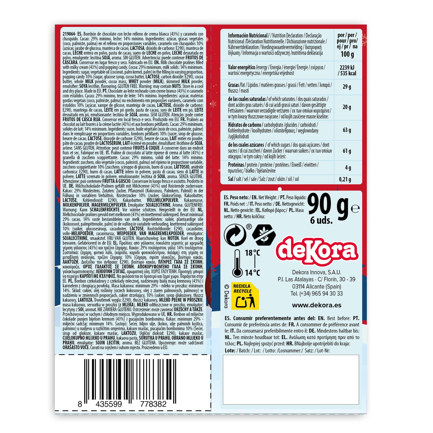 CIOCCOLATINI NATALIZI CON POPPING CANDY 90GR