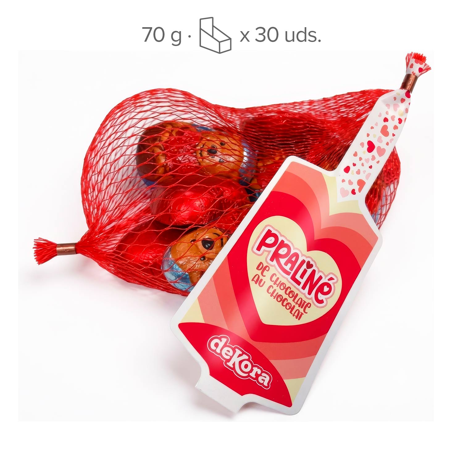 RED CHOCOLATE CORAZONES Y OSITOS 70GR