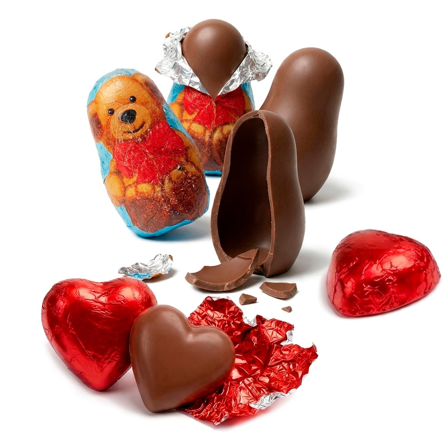 RED CHOCOLATE CORAZONES Y OSITOS 70GR