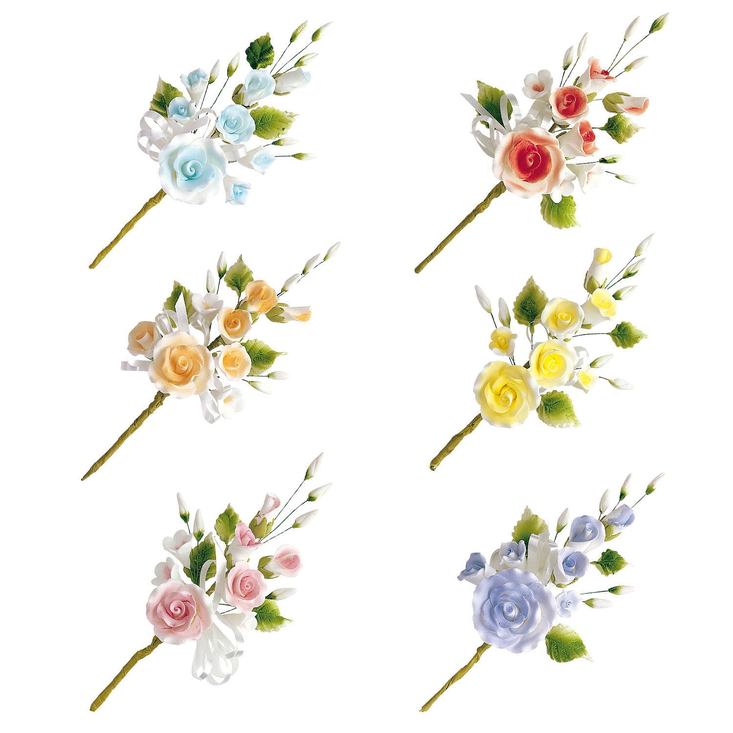 PASTILLAGE ASSORTED COLORS BOUQUET 14CM