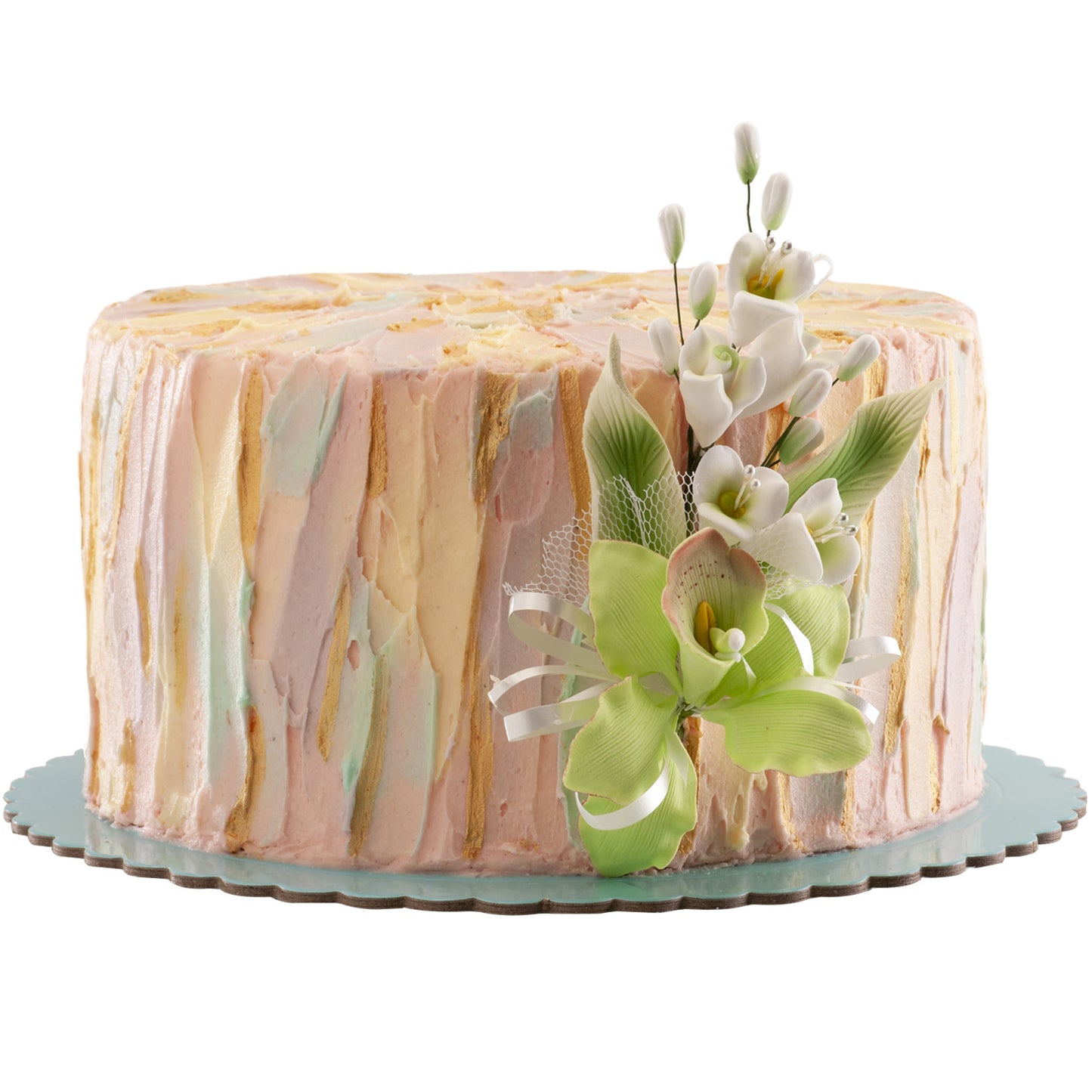 BOUQUET DÉCORATION SUCRE ASSORTIMENT FLEURS BLANCHES 15 CM