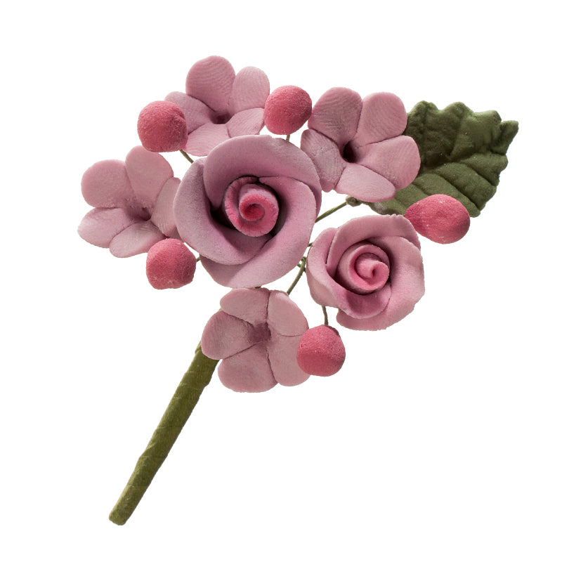 MINI RAMO DE FLORES DE AÇUCAR PASTEL&VIOLETA