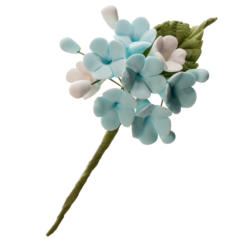 MINI SUGAR DECORATION BOUQUET OF BLUE & PINK FLOWERS 10.5CM