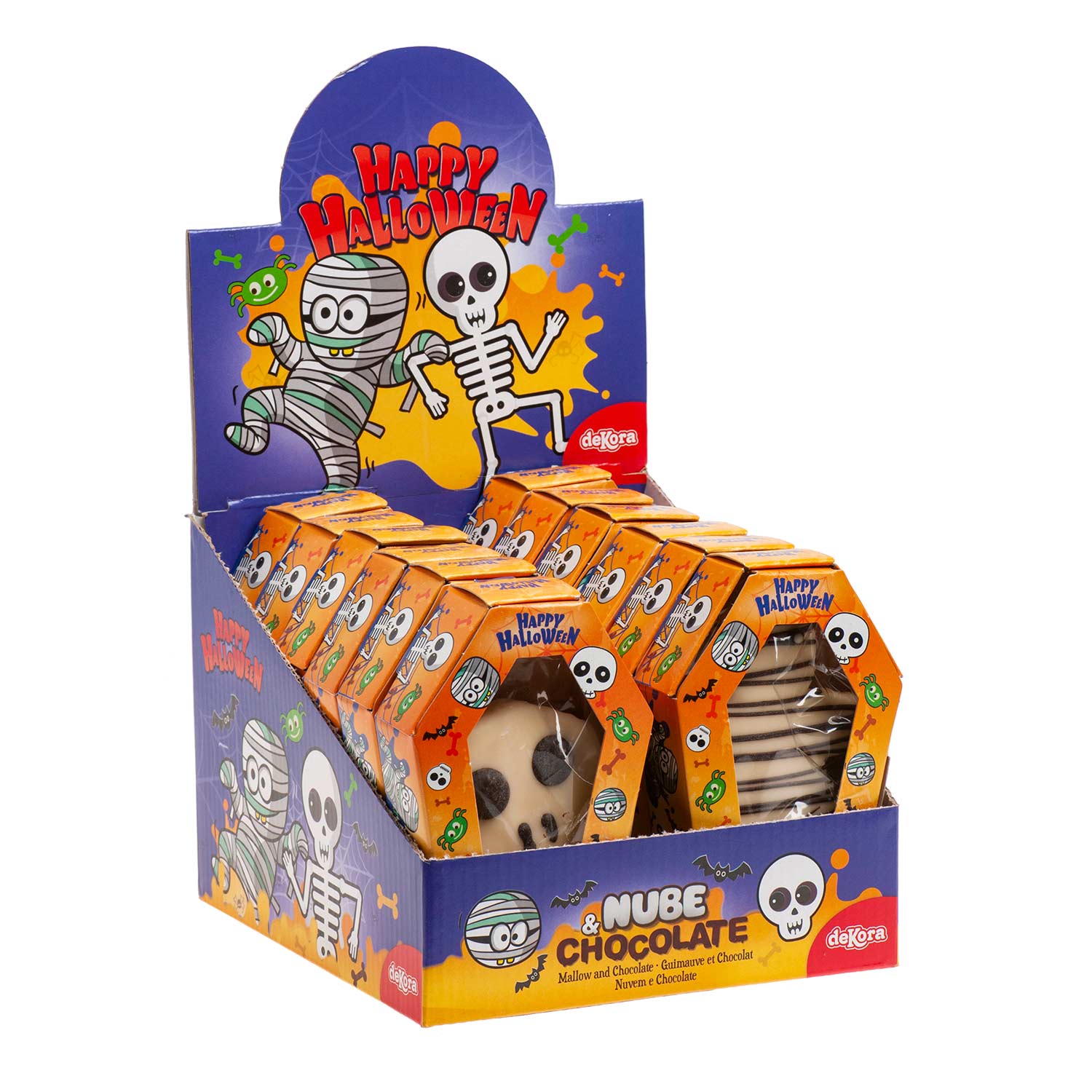 CHOCOLATES WITH MALLOW MUMMY AND SKULL 30GR