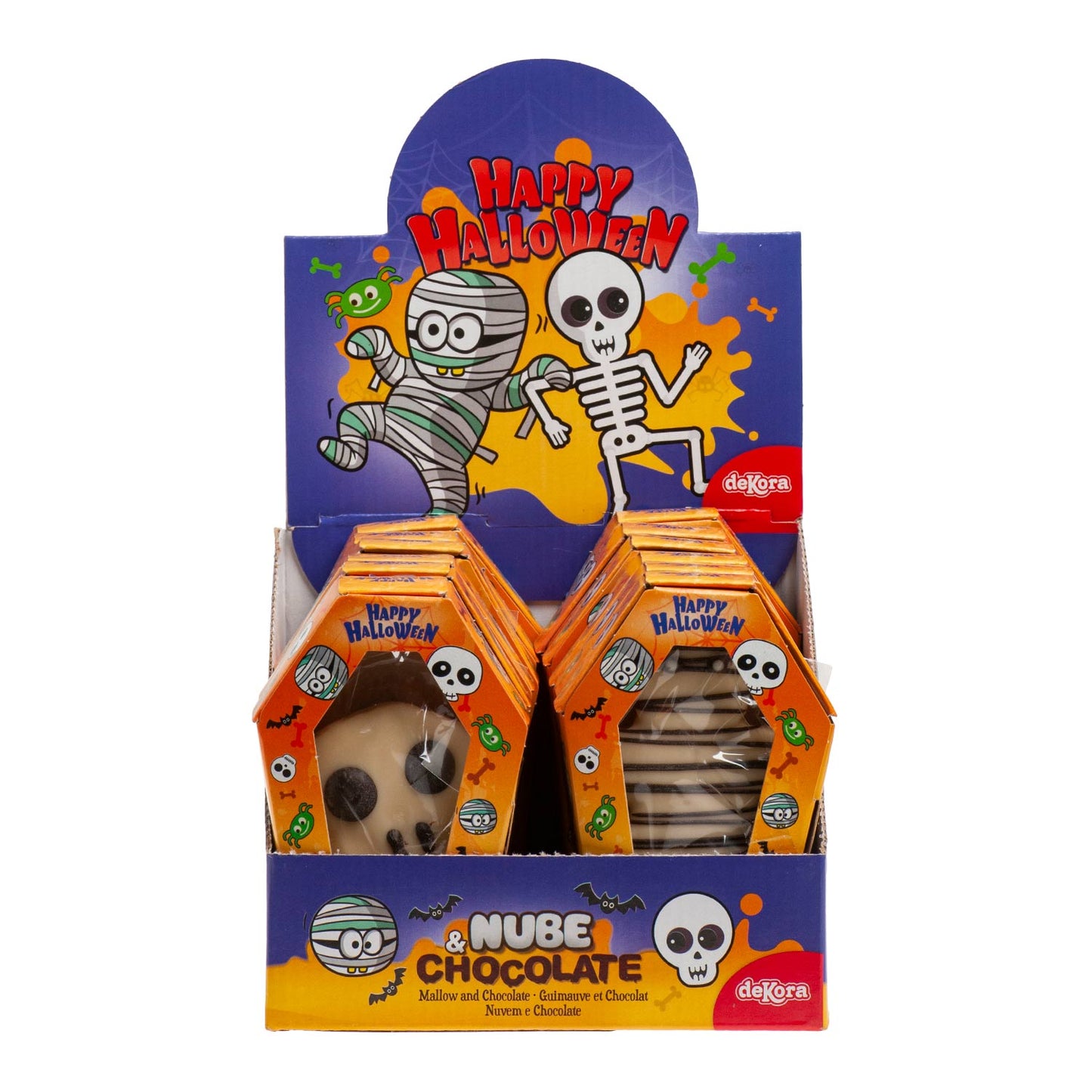 CHOCOLATES WITH MALLOW MUMMY AND SKULL 30GR