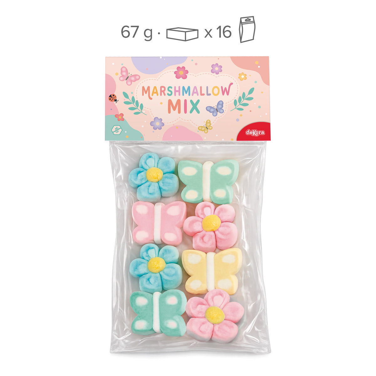 SACCHETTO DI FIORI E FARFALLA MALLOW 67GR