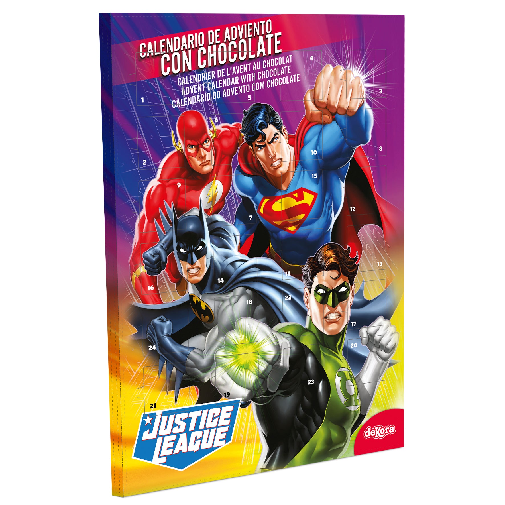CALENDRIER DE L'AVENT JUSTICE LEAGUE AVEC CHOCOLAT 50GR