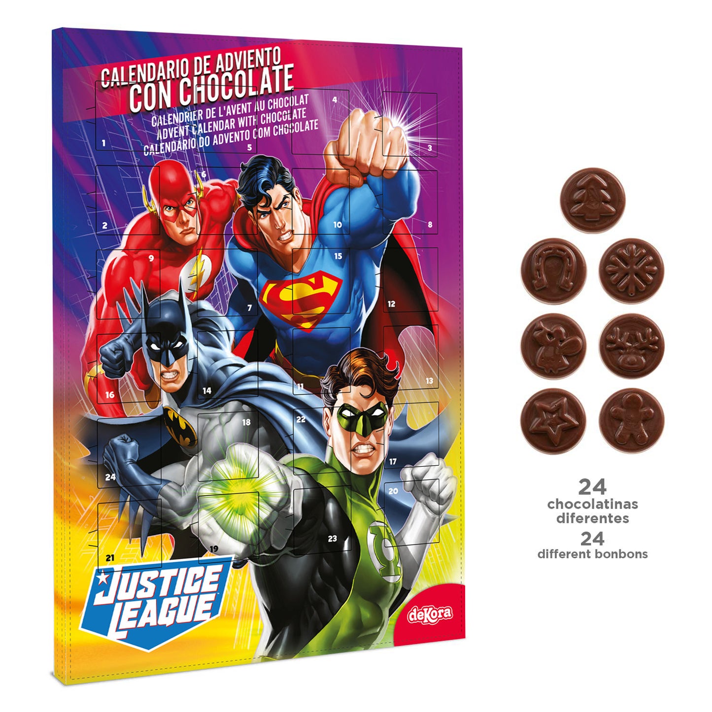 CALENDARIO DELL'AVVENTO JUSTICE LEAGUE CON CIOCCOLATO 50GR