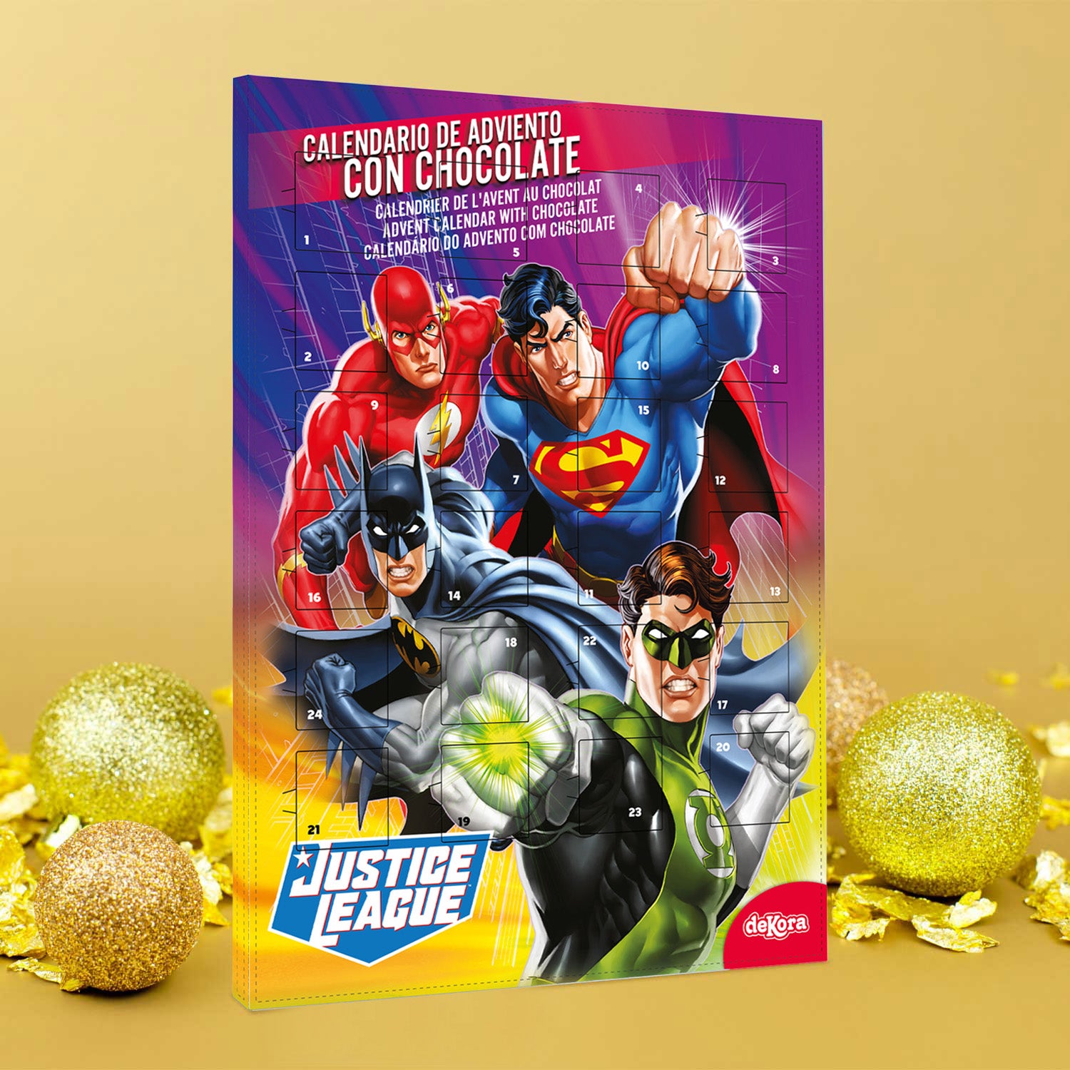 CALENDÁRIO ADVENTO JUSTICE LEAGUE COM CHOCOLATE 50GR