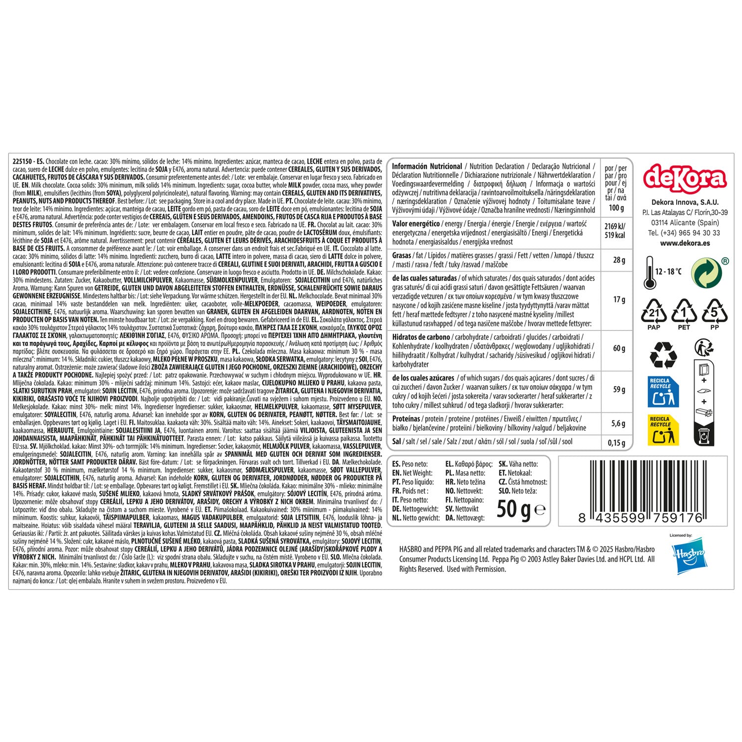 PEPPA PIG SLEIGH ADVENT CALENDAR WITH CHOCOLATES 50GR