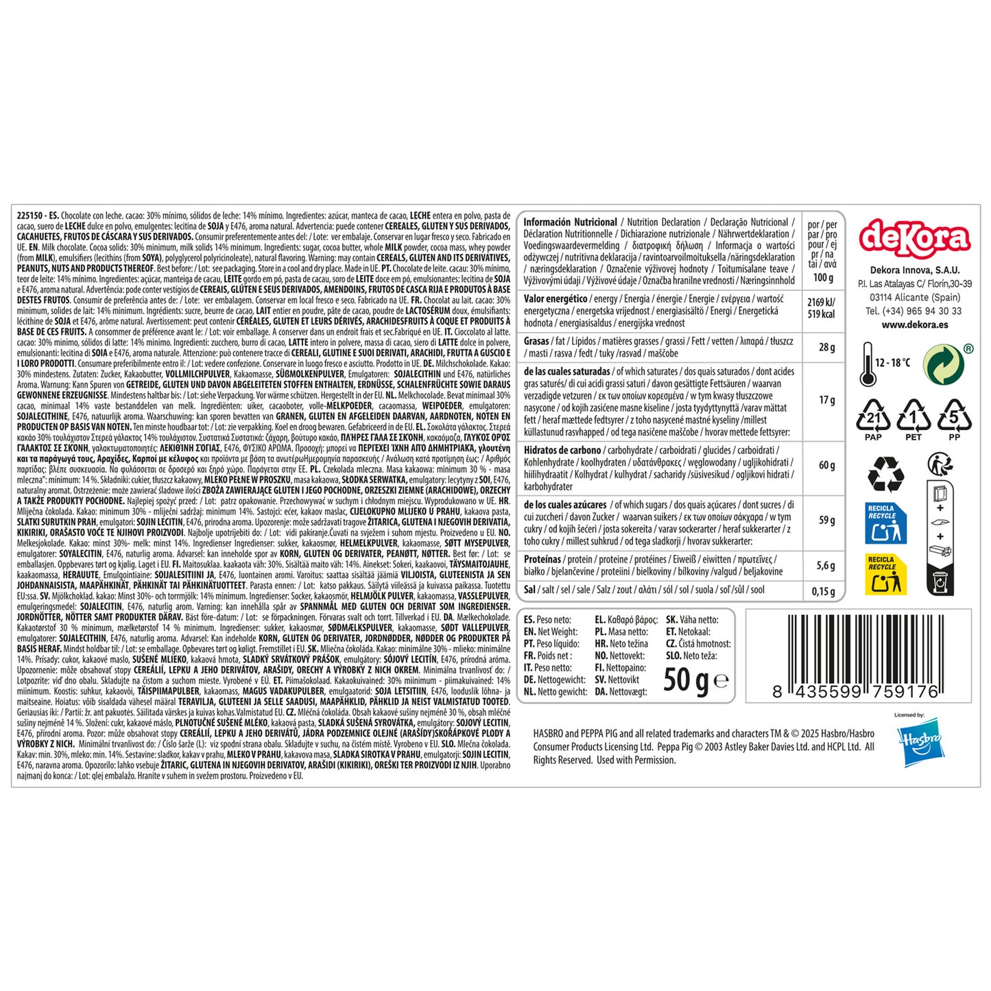 PEPPA PIG SLEIGH ADVENT CALENDAR WITH CHOCOLATES 50GR