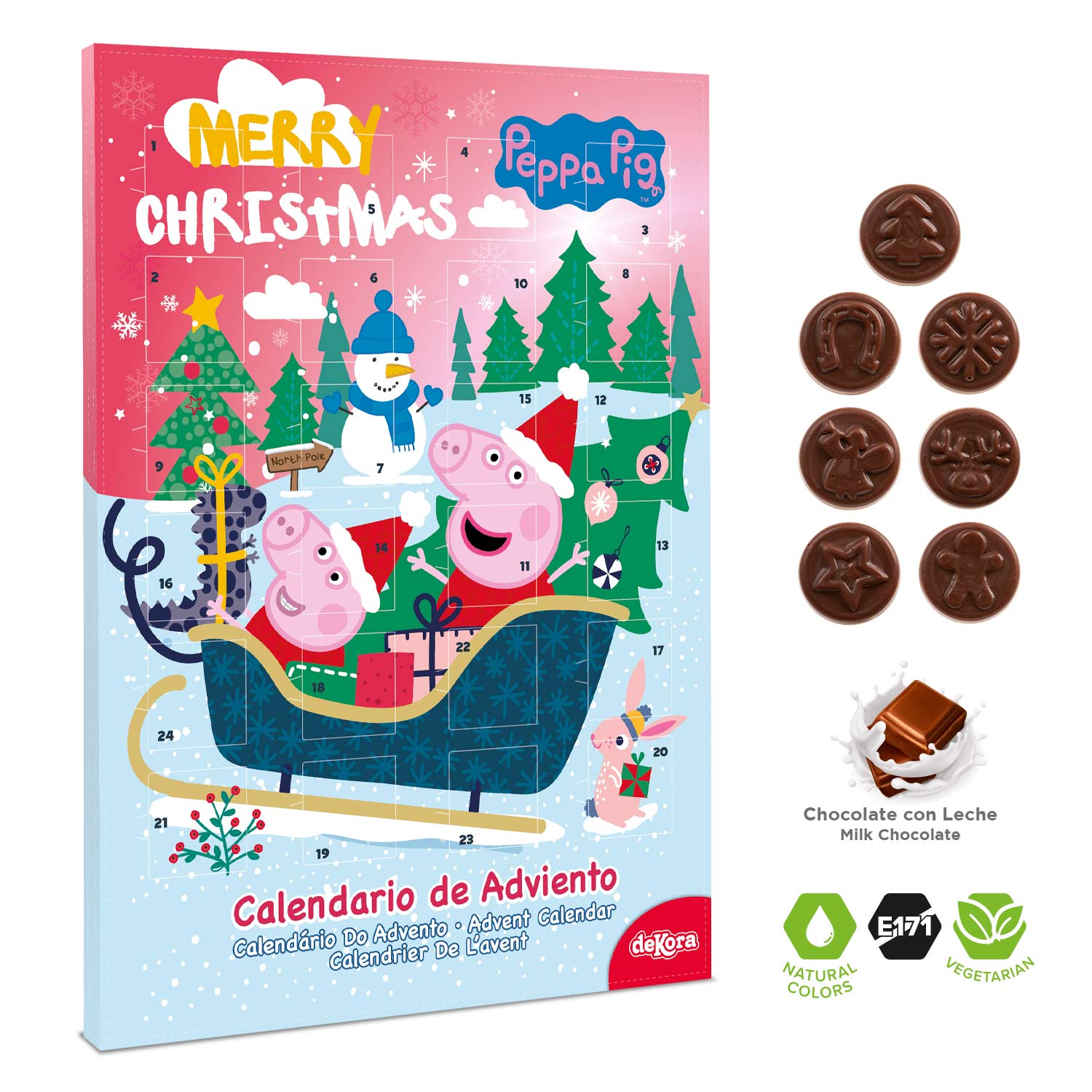 PEPPA PIG SLEIGH ADVENT CALENDAR WITH CHOCOLATES 50GR