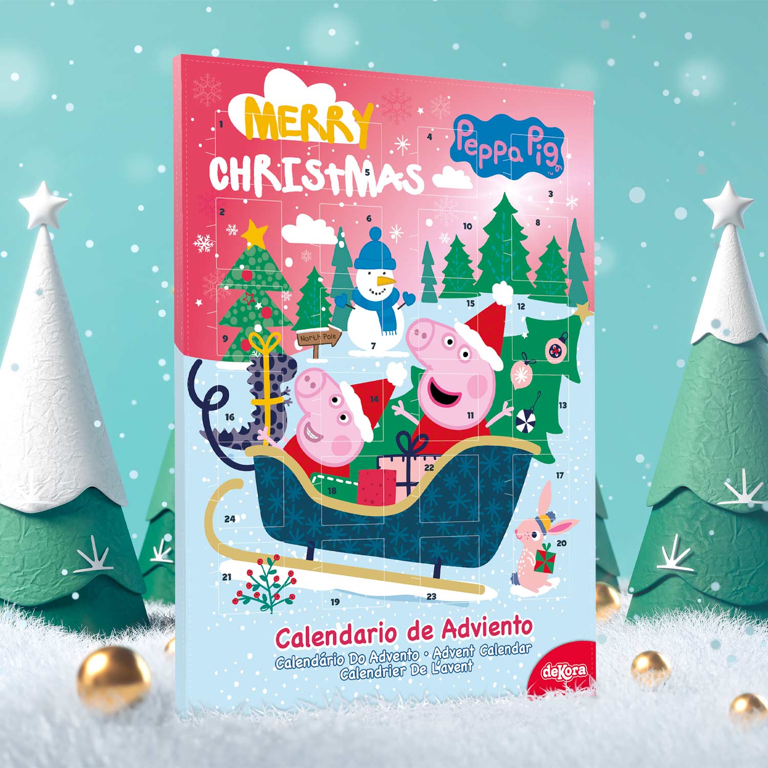 PEPPA PIG SLEIGH ADVENT CALENDAR WITH CHOCOLATES 50GR