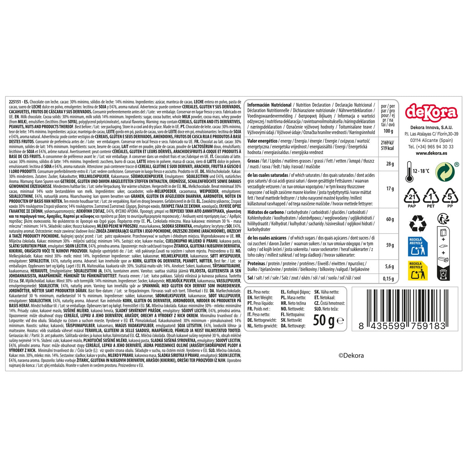 CALENDRIER DE L'AVENT TESIA AVEC CHOCOLAT 50GR