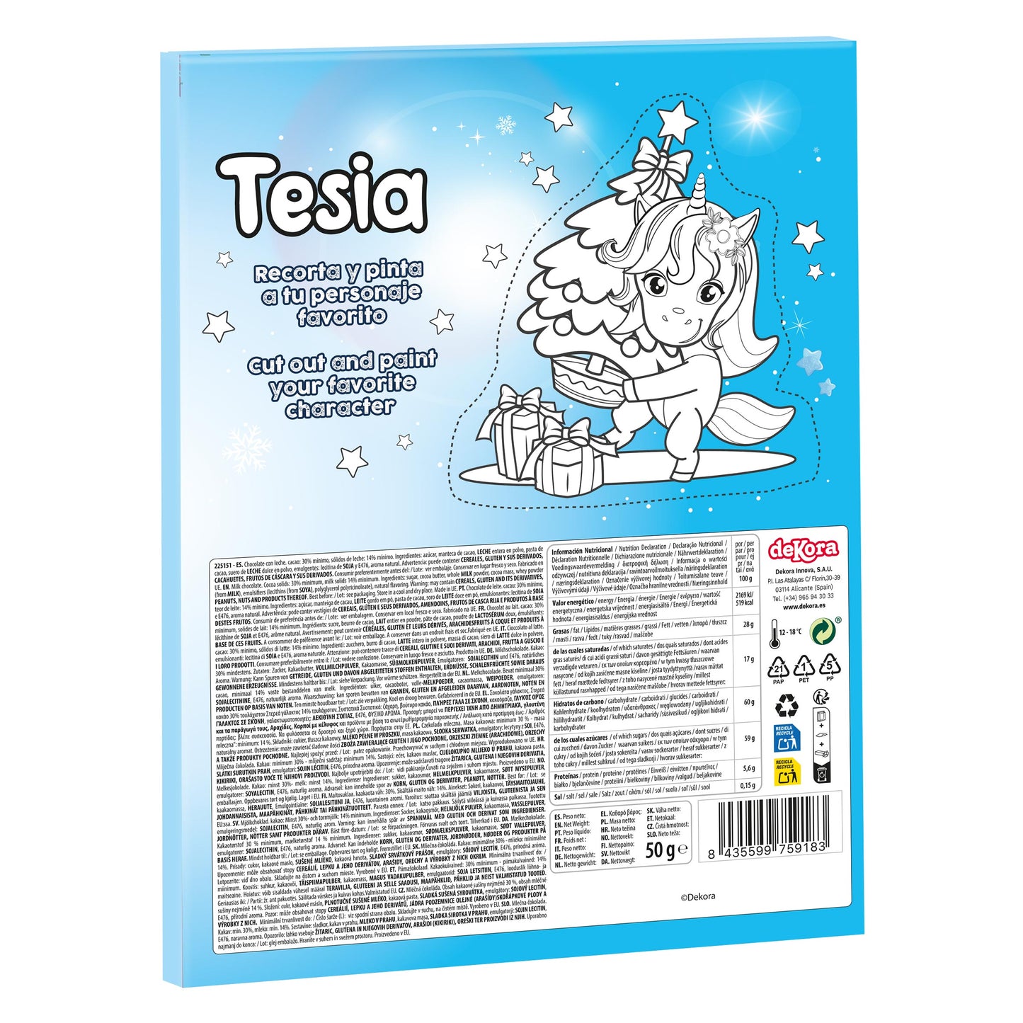 CALENDRIER DE L'AVENT TESIA AVEC CHOCOLAT 50GR