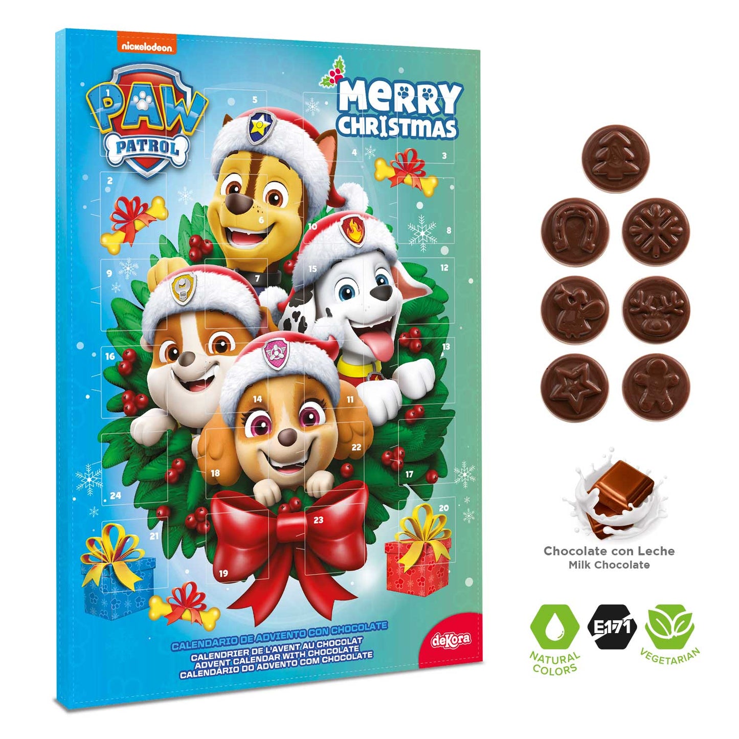CALENDARIO CHOCOLATE PAW PATROL GUIRNALDA NAVIDAD 50GR