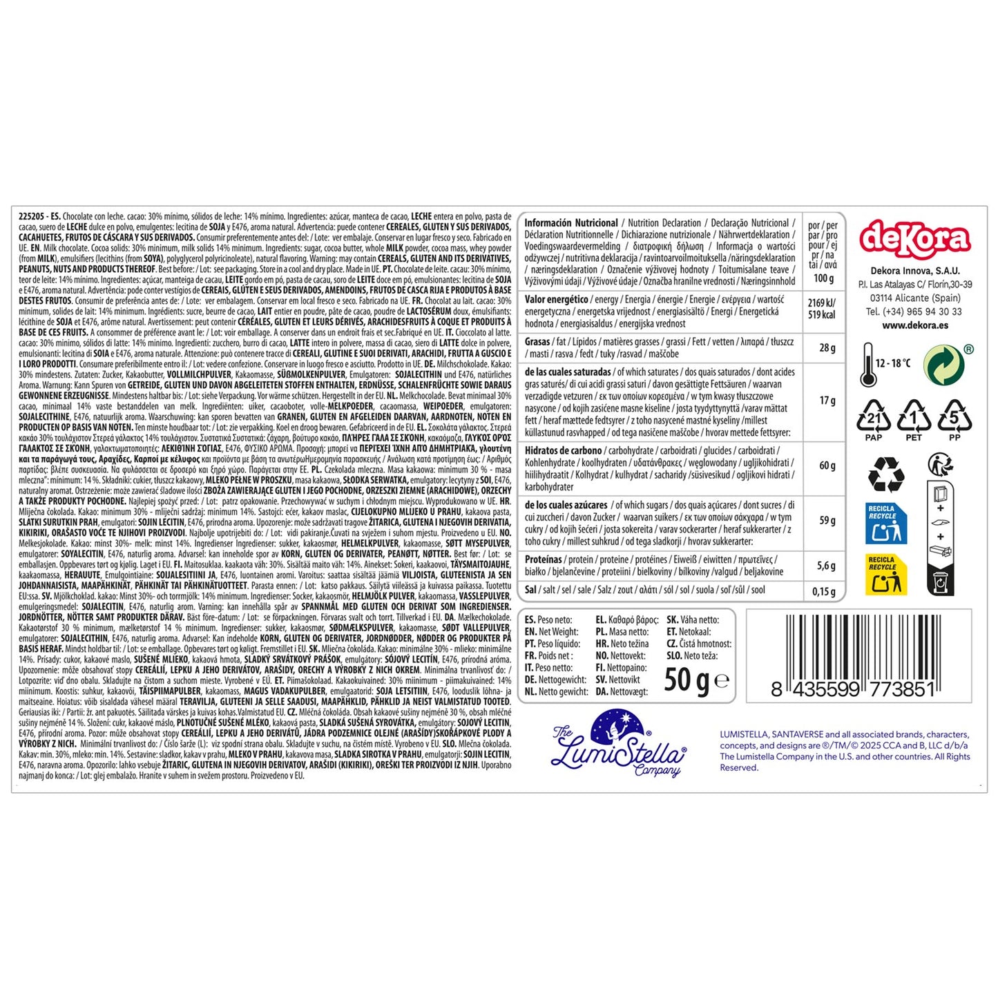 IL CALENDARIO DELL'AVVENTO DEGLI ELFI 50GR