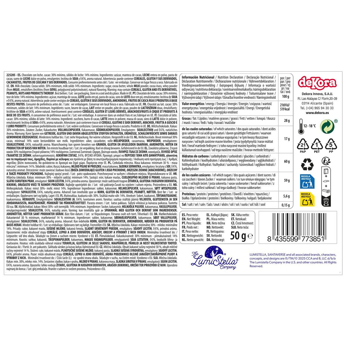 CALENDARIO CHOCOLATE THE ELF 50GR