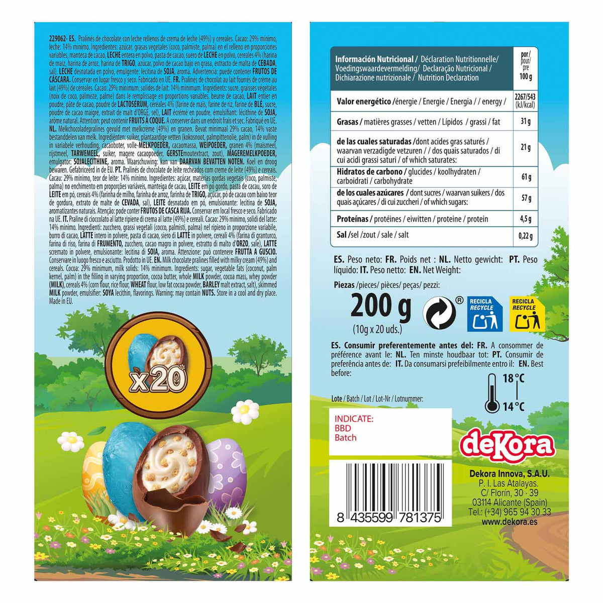 CACCIA DI PASQUA UOVA DI CIOCCOLATO 200GR