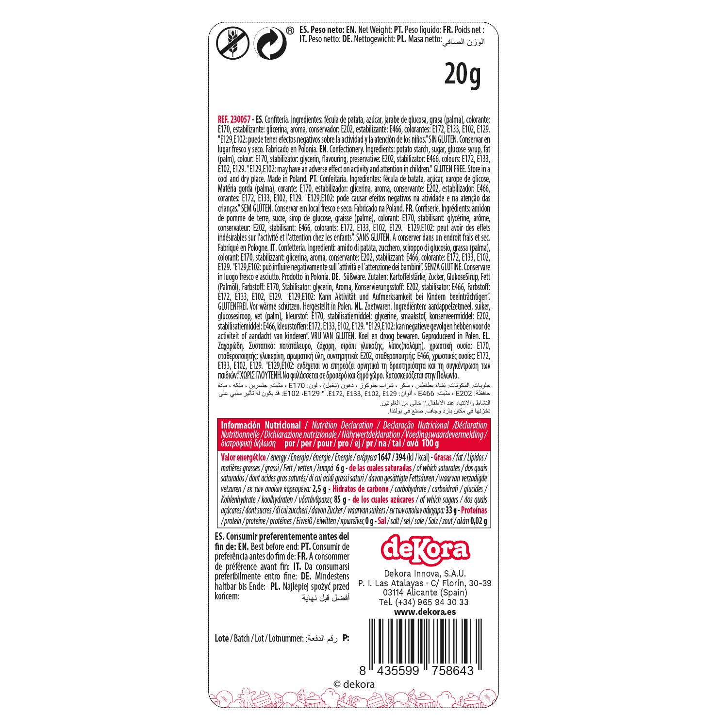 BLÍSTER AZÚCAR 7 MARGARITAS BLANCAS Y 5 HOJAS VERDES