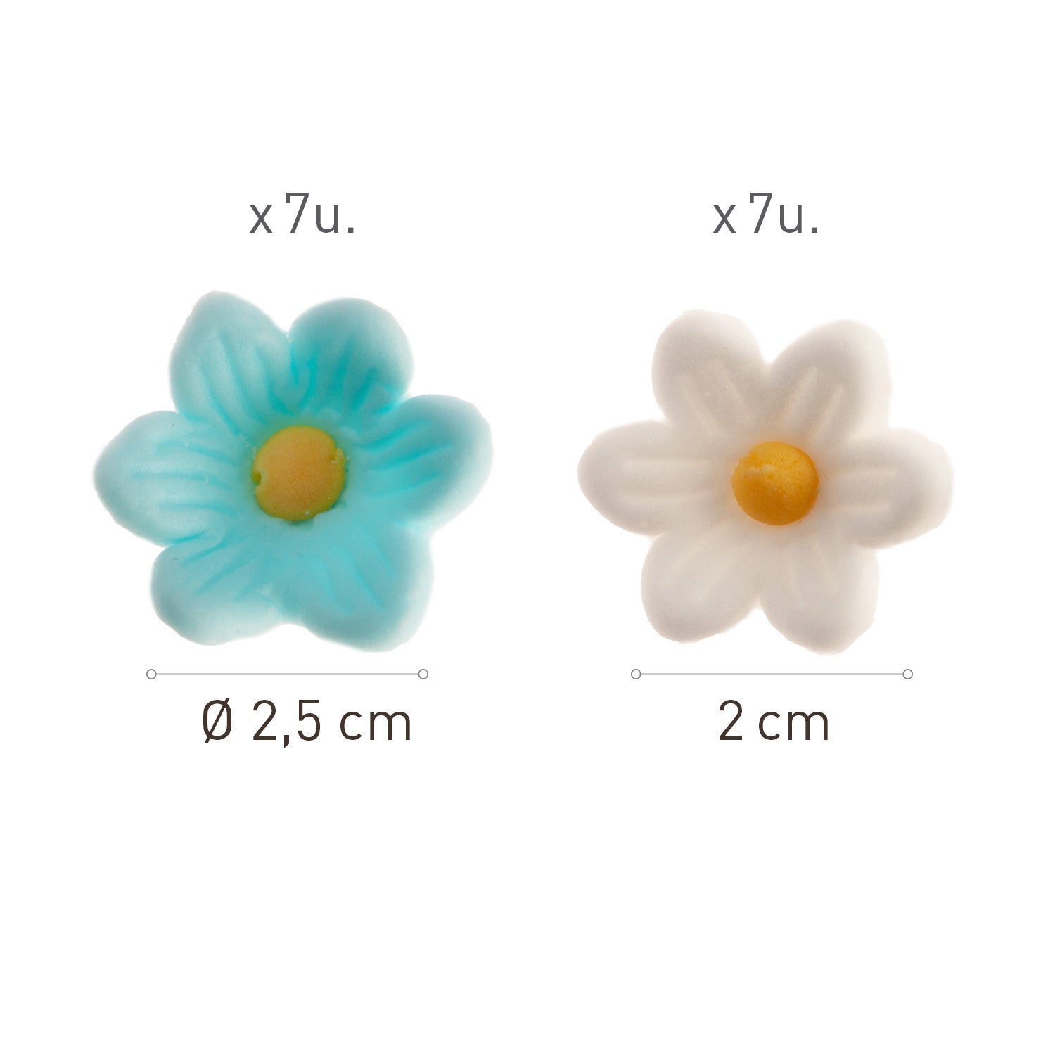 BLÍSTER AZÚCAR 7 MARGARITAS BLANCAS Y 7 AZULES