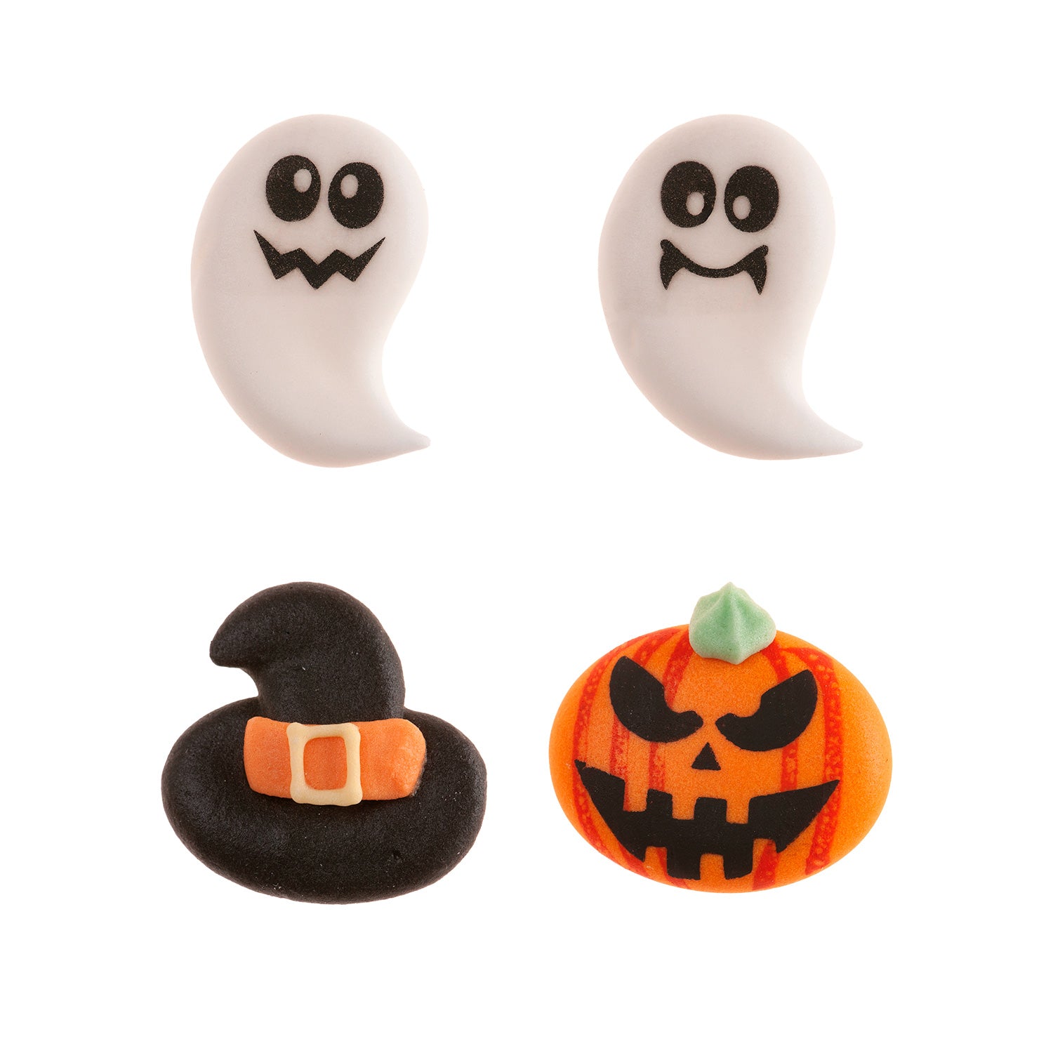 DECORACIÓN AZÚCAR  FANTASMA, CALABAZA Y BRUJA