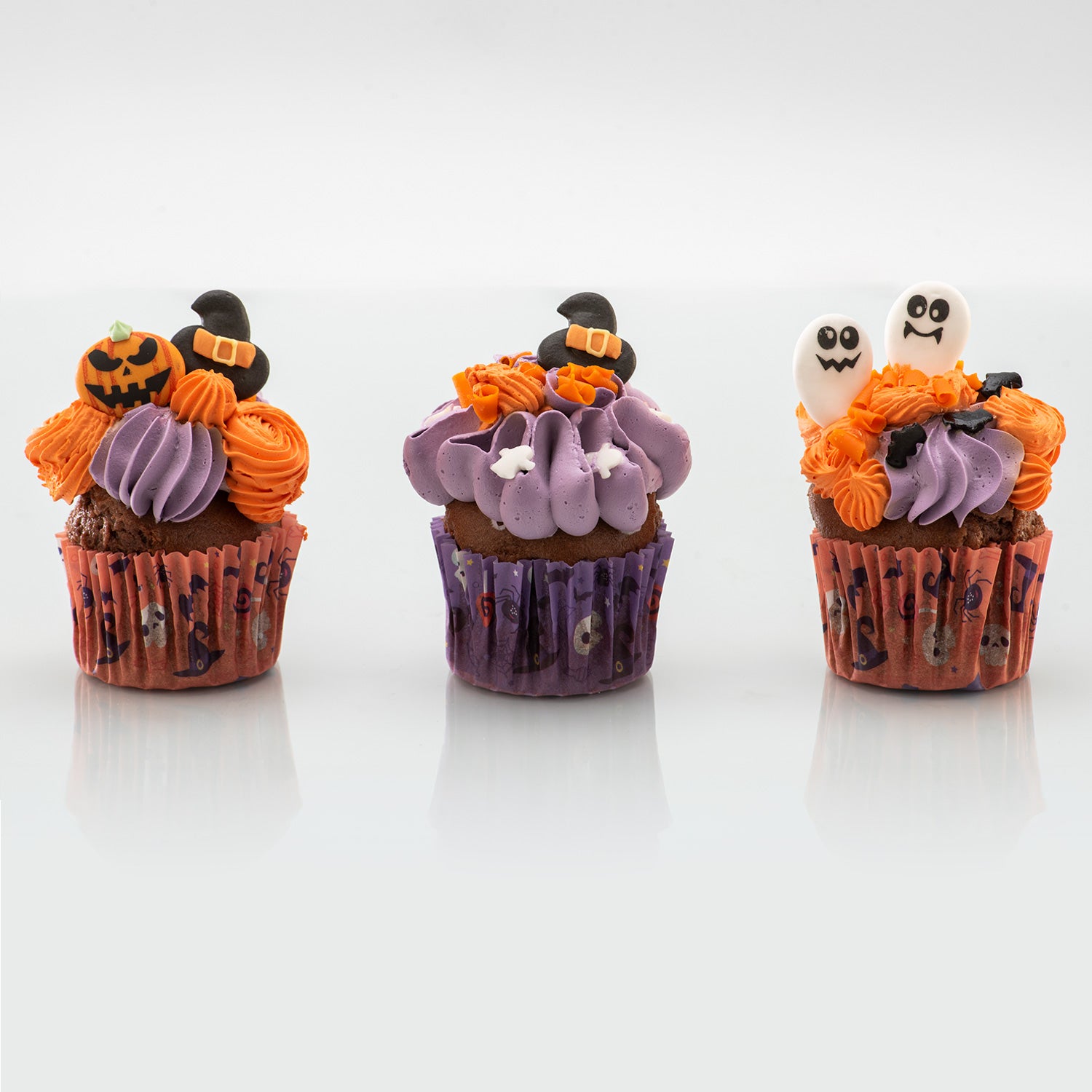 DECORACIÓN AZÚCAR  FANTASMA, CALABAZA Y BRUJA