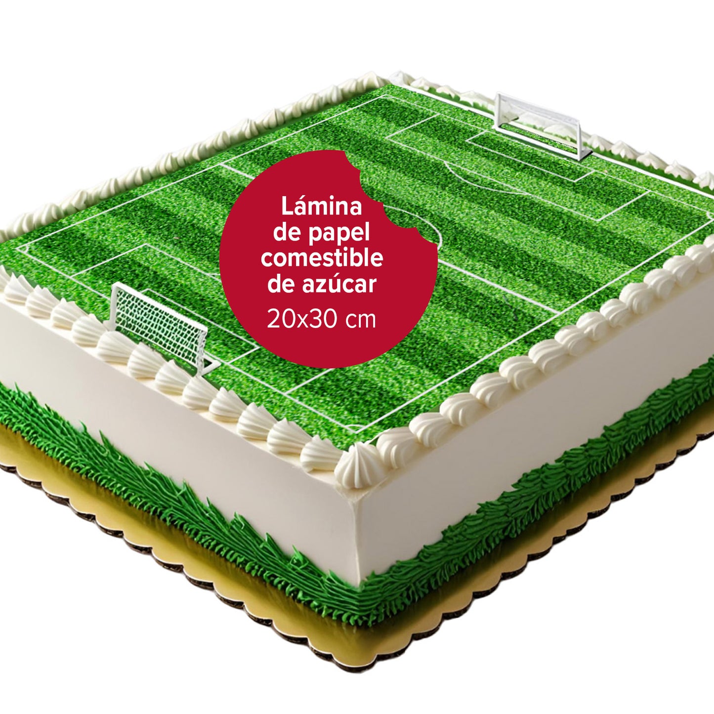 LAMINA COMESTIBLE CAMPO FÚTBOL 20X30CM ZERO