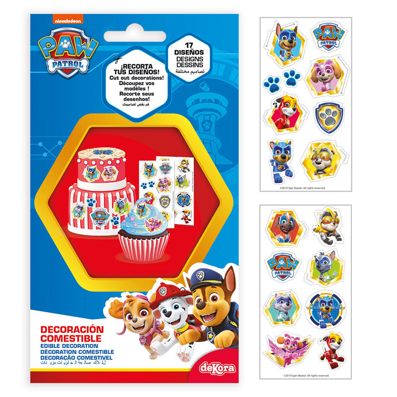 DISPLAY 18 BLISTERS RECORTABLES COMESTIBLES PATRULLA CANINA