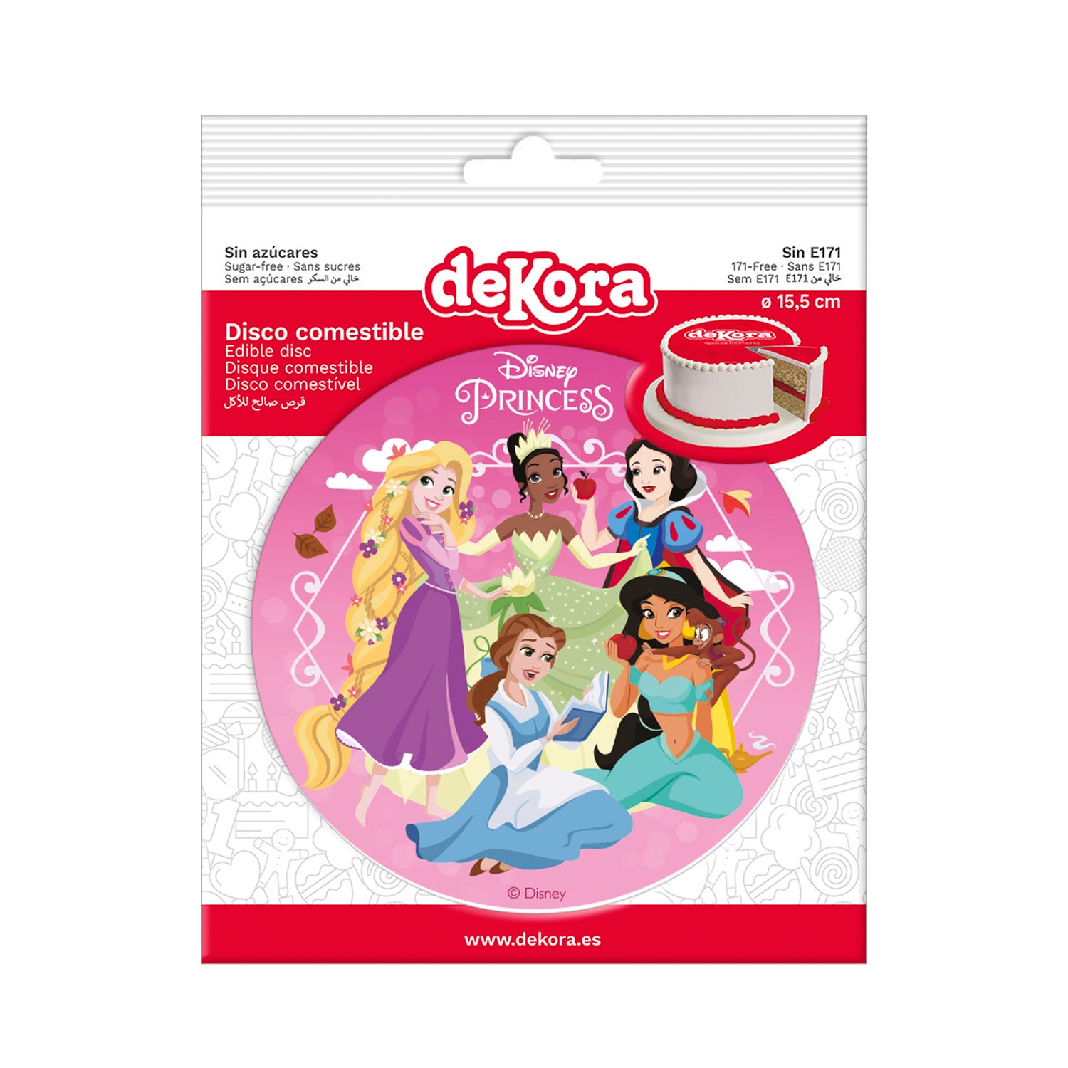 DISQUE COMESTIBLE DÉCO GÂTEAUX PRINCESSES ZERO 15,5CM