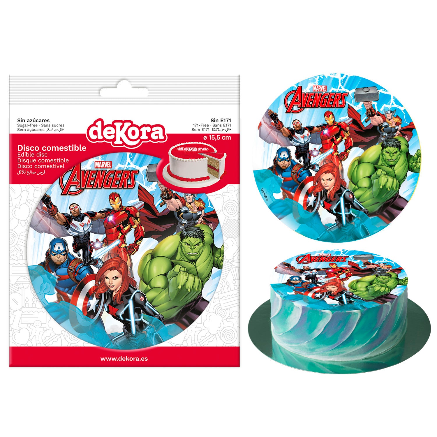 DISCO COMMESTIBLE TORTA AVENGERS ZERO 15,5CM