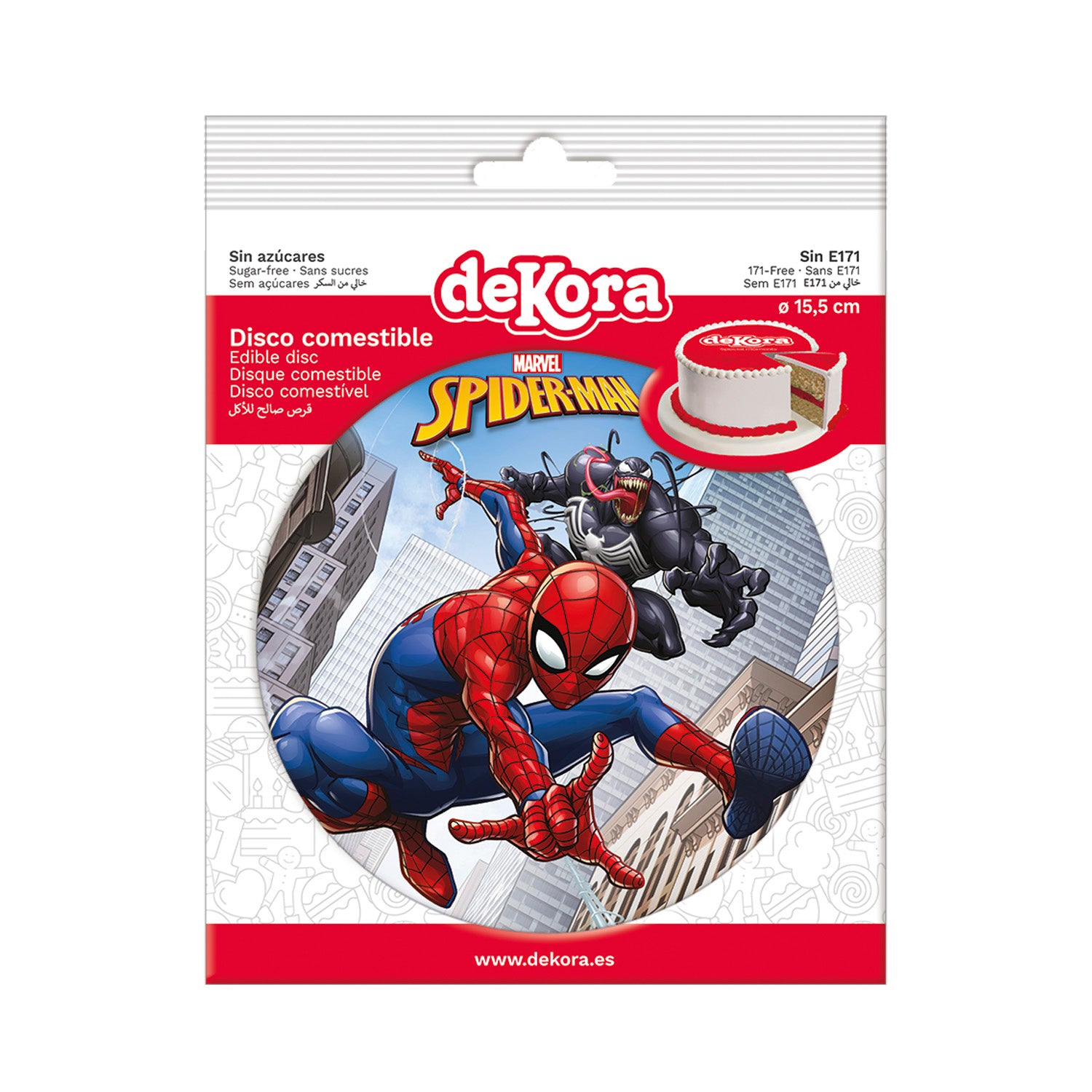  DISCO COMMESTIBLE TORTA SPIDER-MAN ZERO 15,5CM