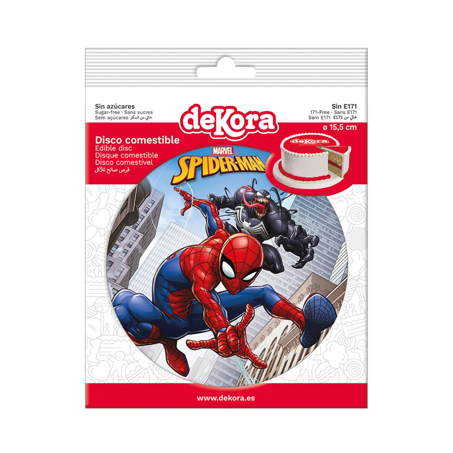  DISCO COMMESTIBLE TORTA SPIDER-MAN ZERO 15,5CM
