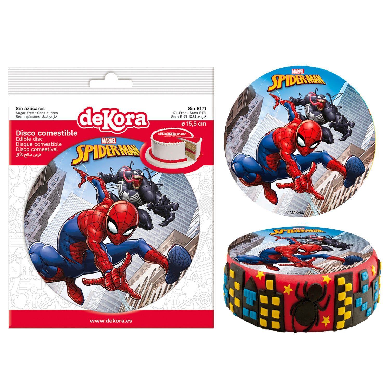  DISCO COMMESTIBLE TORTA SPIDER-MAN ZERO 15,5CM