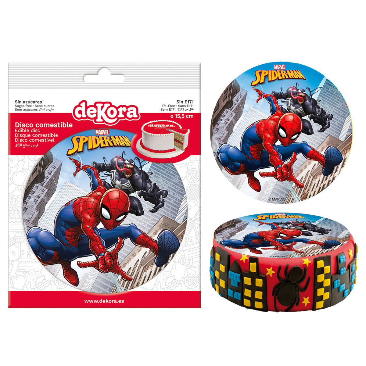  DISCO COMMESTIBLE TORTA SPIDER-MAN ZERO 15,5CM