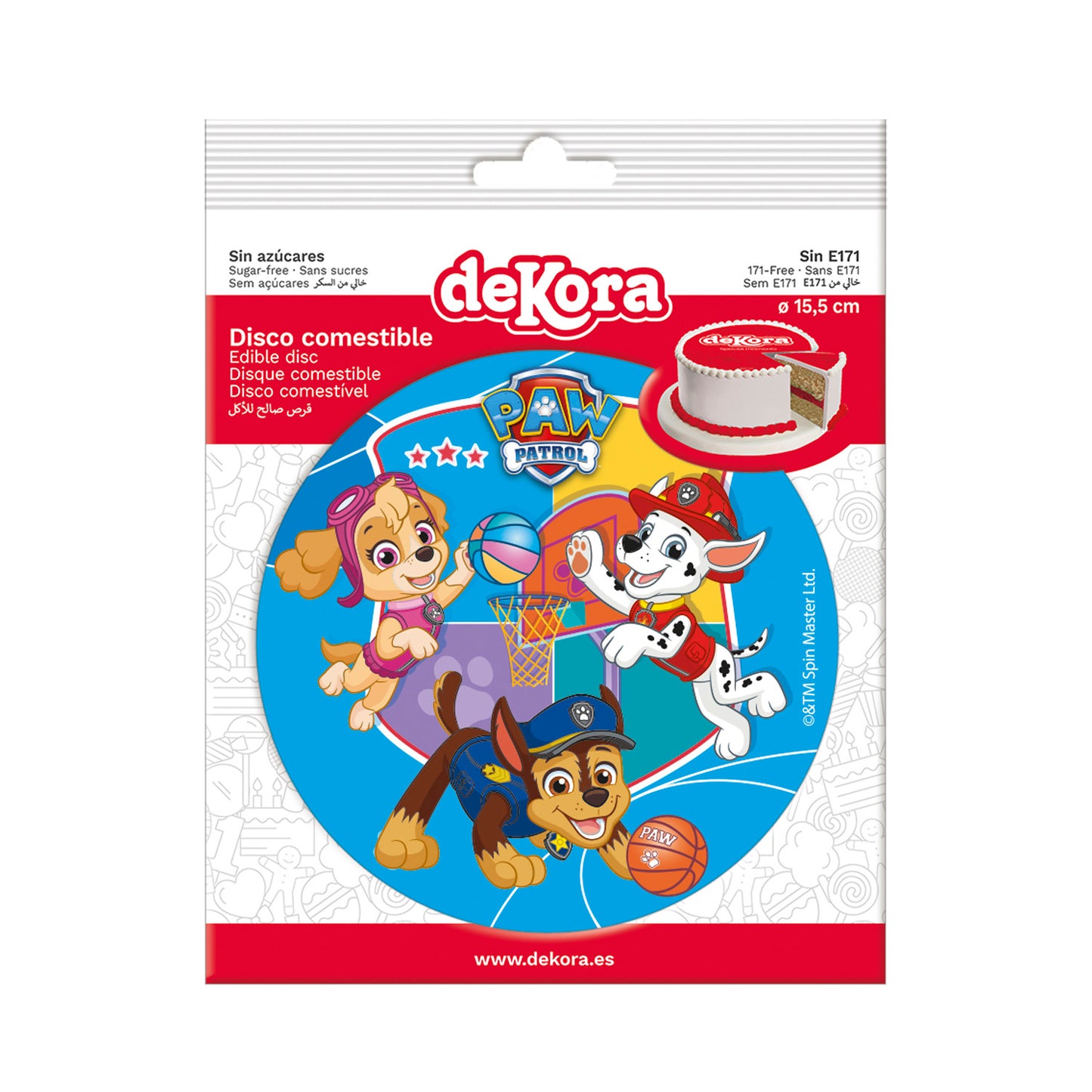 DISQUE COMESTIBLE DÉCO GÂTEAUX PAW PATROL ZERO 15,5CM