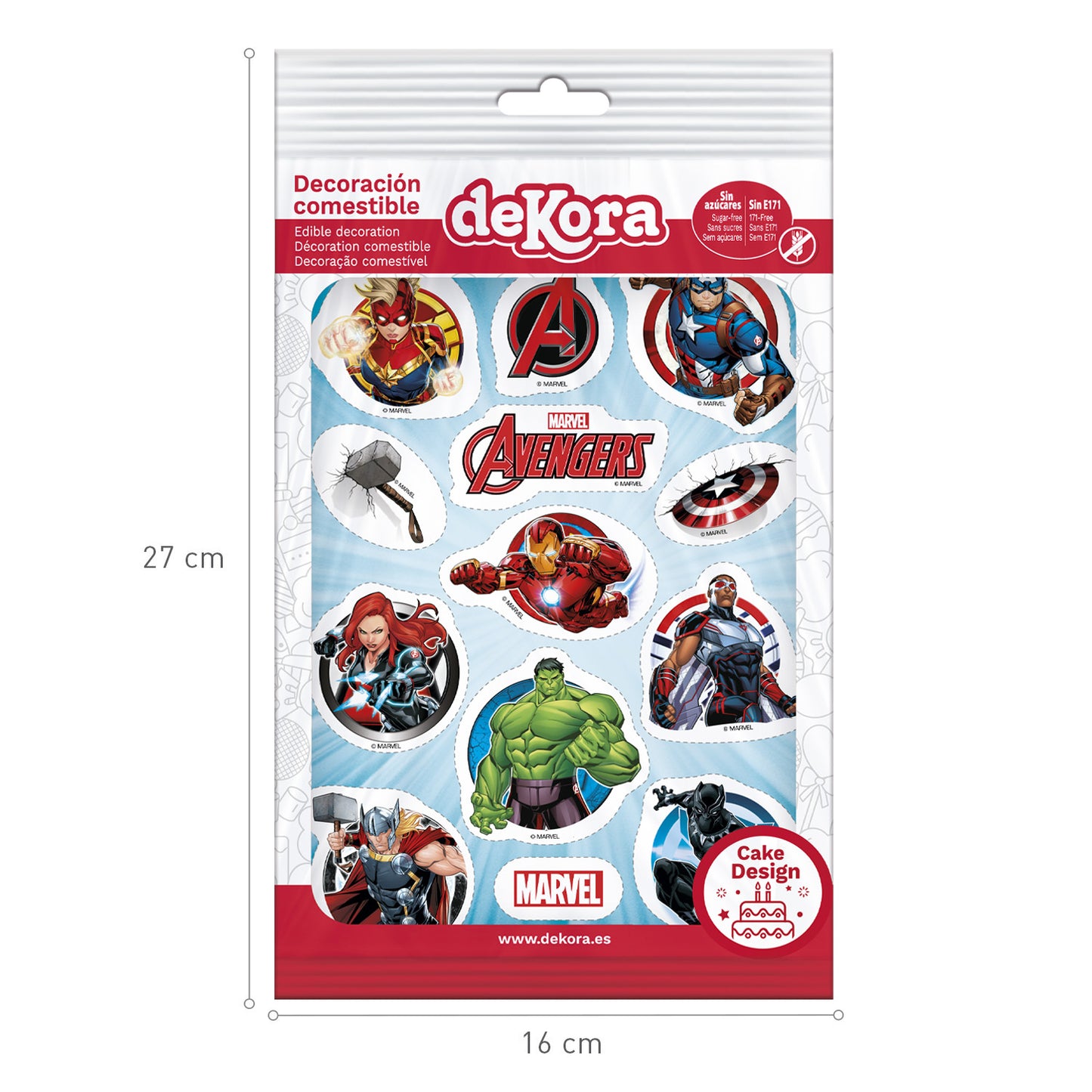 AVENGERS CUTTING EDIBLE CAKE DECORATION ZERO