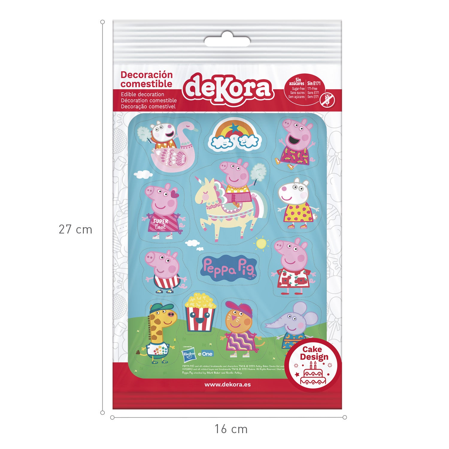 DECORACIÓN COMESTIBLE RECORTABLE PEPPA PIG ZERO